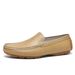 Plus Size Men's Shoes Genuine Leather Doug Shoes Summer Trendy Breathable Casual Leather Shoes Korean Slip-On Driving Tr_vogvips.com