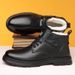 European Warm Series 2025 Autumn Winter Men's Cotton Shoes With Fleece Lining Warm Snow Martin Leather Boots_vogvips.com