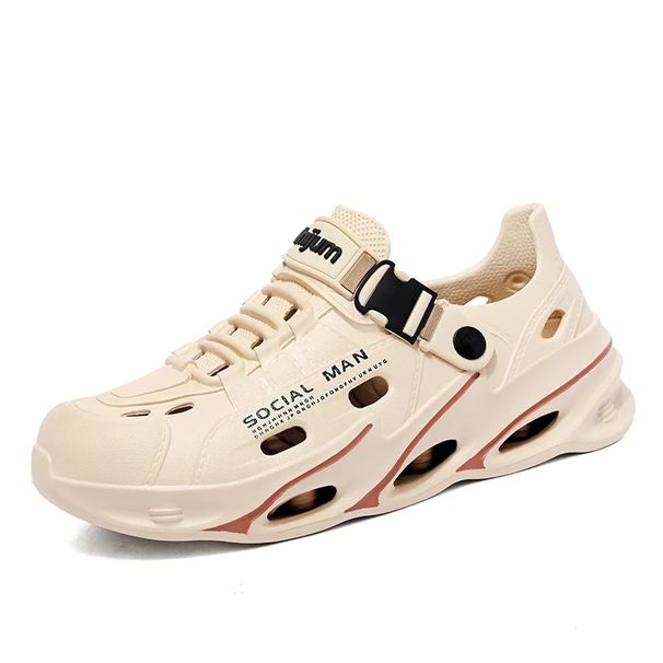 Luxurious Summer Outdoor Two-Way Breath Beach Plastic Sandals Men's Slip-On Shoes Leisure Style EVA Material_vogvips.com