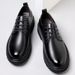 Leather Spring Autumn British Thick-Soled Derby Shoes Men's Formal Wedding Black Low-Cut Martin Boots Business Casual_vogvips.com