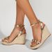 Women’s Shoes Summer New Round Toe Buckle Wedge Sandals Large Size Women's Sandals Outdoor Wear Rope Thick Soled Shoes_vogvips.com