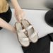 2026 New 2025 Summer Simple Strap Roman Shoes Round Versatile Soft Sole Flat Belt Buckle Open Toe Sandals_vogvips.com