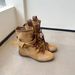 Retro Women's Martin Boots Spring 2025 Brown Suede round Toe Lace-Up Ankle Wedge Sports Boxing Boots_vogvips.com
