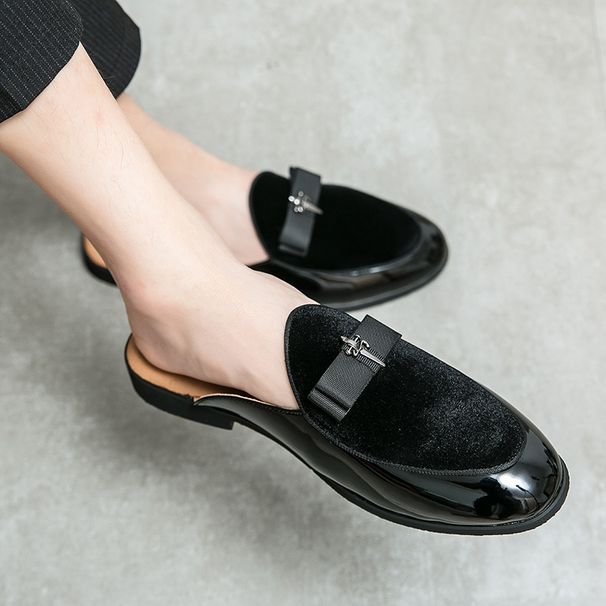 Leather Young Closed-Toe Men Backless For Breathable British Half-Slip Slippers Business Casual Style Small Slip-On_vogvips.com