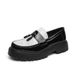 Cross-border Men's Large-sized Shoes With Platform Soles, Thick-soled Brogue Shoes, British Style Smooth Patent Leather_vogvips.com