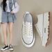 Thick Soled Canvas Shoes For Women New Height Increasing Shoes Black Niche Platform Casual Sneakers_vogvips.com