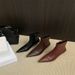Pointed Toe Short Slim For Women, Thin Heel, 2025 New High Heel Side Zipper Korean Style Martin Boots_vogvips.com