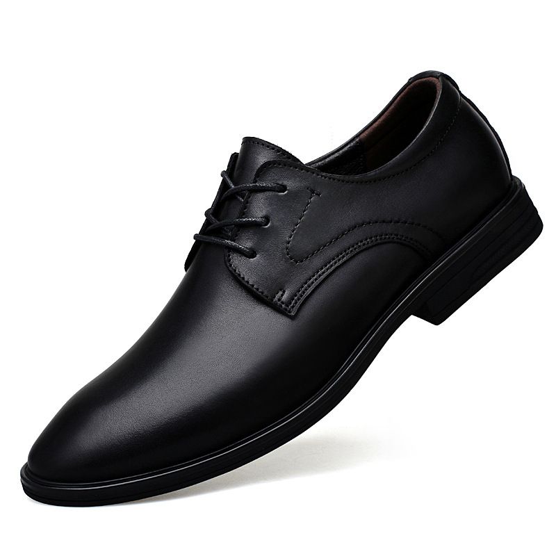 Men's Casual Leather Shoes Dress Style Thick Root Work Men's Shoes Men's_vogvips.com