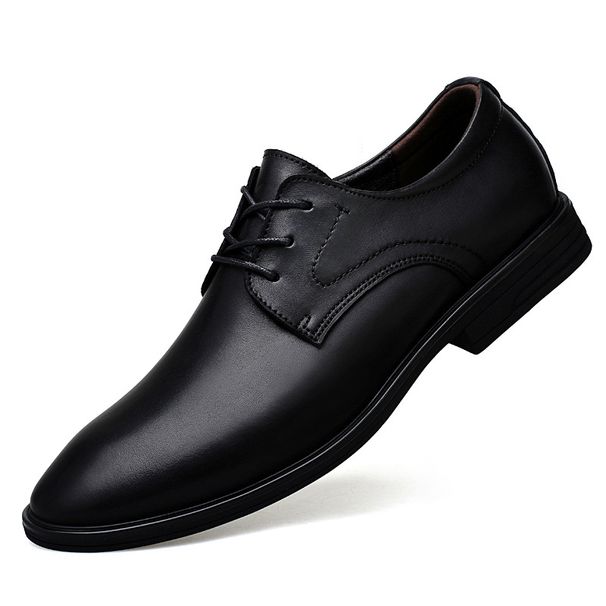 Men's Casual Leather Shoes Dress Style Thick Root Work Men's Shoes Men's_vogvips.com