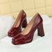 New Waterproof Table Square Head Super High Heel Women's Shoes Light Mouth Thick Heel Single Shoes High Heels_vogvips.com