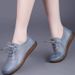 Lace Up Flat Sole Women's Handmade 2025 Autumn Edition Round Toe Soft Leather Casual Black Sports Shoes_vogvips.com