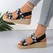 Women Floral Print Platform Wedge Sandals Summer Casual Beach Shoes_vogvips.com