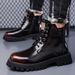 New Leather Spring Men's Shoes High-top Men's Heightening Tooling Martin Boots_vogvips.com