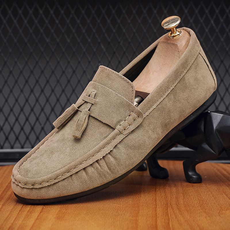 Men’s Shoes New Style Trendy Men's Shoes Slip On Casual Leather Shoes Tassel Soft Sole Driving Shoes Men_vogvips.com