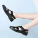 Women Genuine Leather Summer Ladies Comfortable Round Toe Ankle Hollow Female Soft Sole Sandals Woman_vogvips.com