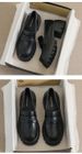 Black Small Leather Shoes Women's Platform One-pedal Retro Loafers British Style Work Shoes_vogvips.com