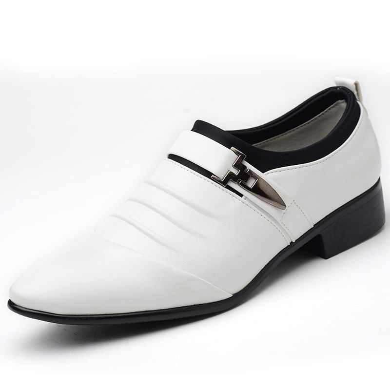 Regal Footwear Large Size 48 Business Casual Slip-On Youth Trendy Lazy Pointed Toe Hairstylist Leather Men's Shoes_vogvips.com