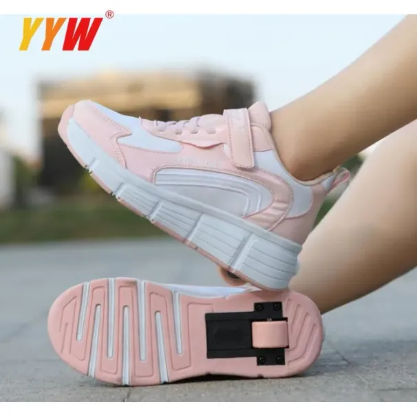 Adult Children Roller Skates Men Double Wheel Skate Tennis Shoes Walking Shoe Sneakers Rollers_vogvips.com