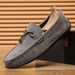 SHLIANG New Men's Driving Shoes New Frosted Suede Slip-On Loafers Casual Leather Shoes Comfortable Breathable Rubber Sole S X0021_vogvips.com