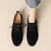 Retro Women's Loafers Lace-Up British Style Low Heel Leather Shoes Round Toe Deep Mouth Autumn New Style In Stock_vogvips.com