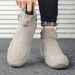 Large Size Men's Martin Boots Autumn Side Zipper High Top Men's Shoes Outdoor Casual Hand Sewn Leather Boots_vogvips.com