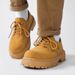 European Warm Series 2025 New Derby Spring Low-top Martin Boots Men's Yellow Work Shoes Thick Sole_vogvips.com