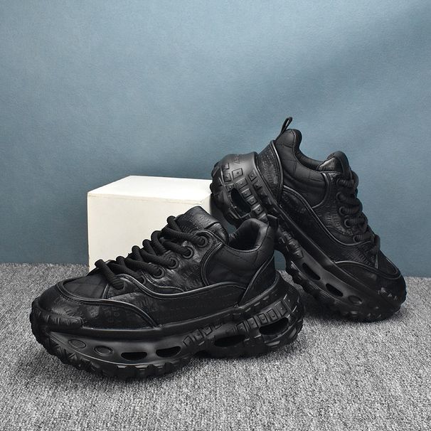 Korean Version Breathable 2025 Spring Low Top Men's Board White Shoes, Leather Surface, New Versatile Thick Sole, Casual_vogvips.com