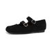Square Head Single Shoes Women's Flat Bottom One Word With Shallow Mouth Retro Soft Sole Ballet Mary Jane Shoes_vogvips.com