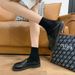 British-style Soft Leather Spring And Autumn Shoes Wholesale, New Vintage Metal Black Single Shoes, Versatile Women's_vogvips.com