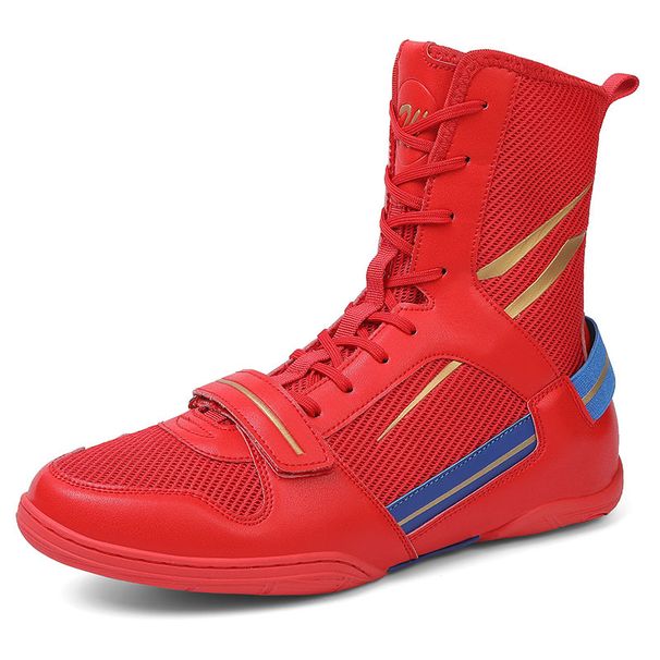 Boxing Shoes Sanda Fighting Training Shoes Wrestling Shoes Men And Women High Top Boxing Shoes Wholesale Youth Fighting Shoes_vogvips.com