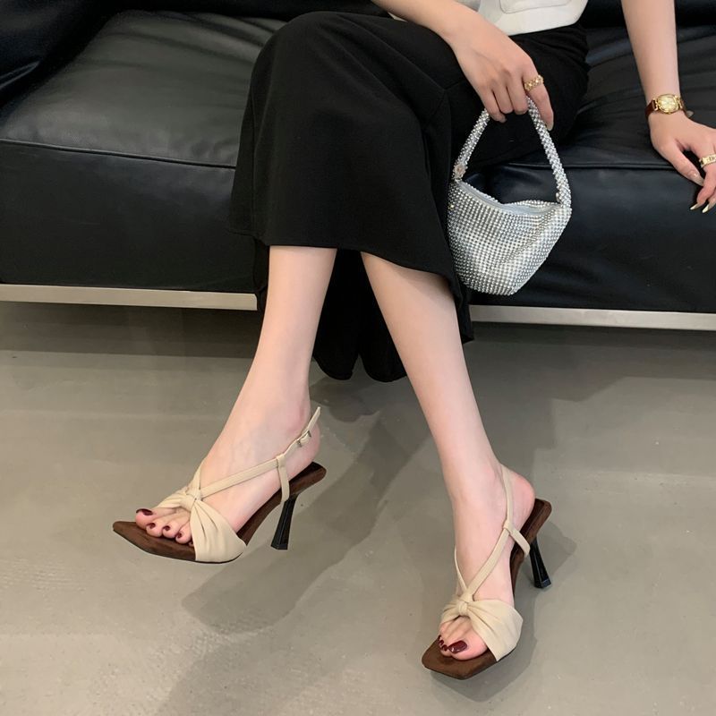 Versatile New Sandals Thin Straps High Women, Stylish And Comfortable Summer, Suitable Pairing With Skirts, Leopard_vogvips.com