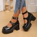 Lucyever White Y2K High Heels Pumps Women 2024 Spring Chunky Platform Mary Jane Woman Plus Size Thick Heel Gothic Shoes_vogvips.com