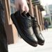 Euro Step Brogue Casual New Genuine Leather Business Work Shoes With Carved Pattern For Young Men In Large Sizes_vogvips.com
