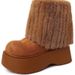 2025 Winter Niche Design Thick-Soled Furry Wide-Leg Versatile Snow Factory Plush Warm Fashion Boots_vogvips.com