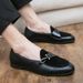 Casual Leather Shoes For Spring And Autumn, New Styles, One Foot Lazy Bean Shoes, Men's British Style Loafers_vogvips.com