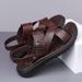 Summer New Men S Leather Sandals Soft Sole Breathable And Comfortable Multifunctional Fashion Beach Shoes Oversize_vogvips.com