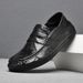 Bean One Foot Style Le Fu Business Casual Soft Sole Comfortable Lazy Leather Men's Shoes_vogvips.com