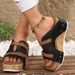 European And American Cross Border Direct Supply Foreign Trade Large Size 43wish Wedge Heel Women's Fish Mouth Thick Bottom Rivet Sandals Women_vogvips.com