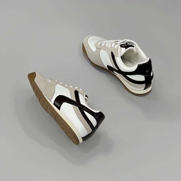Okimoz White Grey Suede Retro Sneakers Comfortable Casual Walking Shoes Myxczx66_vogvips.com