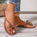 New Style Rivet Bowknot Sandals Summer Crystal Shoes Women Outdoor Craft Flip-Flops_vogvips.com
