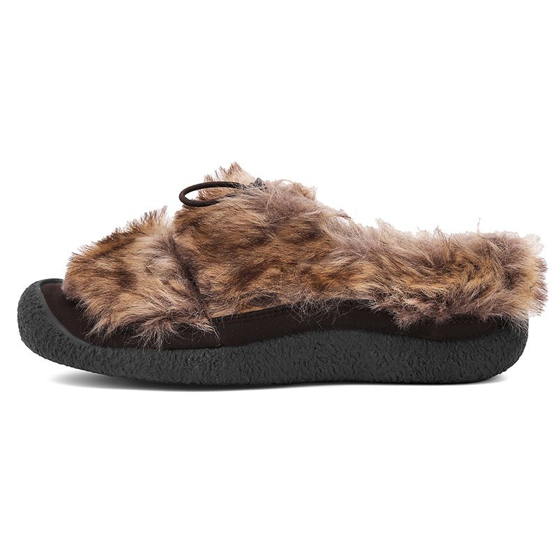 Women's Shoes: Soft-Soled Cotton Shoes For Warmth, A Pair Of Autumn And Winter Outdoor Furry Shoes_vogvips.com