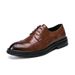 Euro Step 2025 Spring Summer New Business Formal Leather British Casual Shoes Korean Style Brogue Carved Men's_vogvips.com