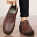Plus-Size Men's Shoes, Pure Handmade Leather Loafers, Slip-On Soft Sole Moccasins, Sizes 46, 47, 48_vogvips.com