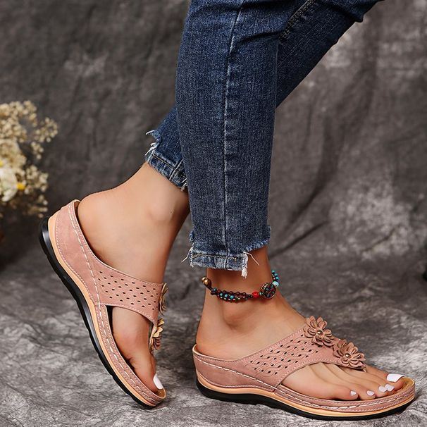 Flip-flops Flower Muffin Seed Slippers Large Size Casual Women's Rubber Sandals Flip-flops_vogvips.com