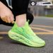 Fluorescent Green Gradual Change Lines Flying Woven Racing Shoes, Men And Women With The Same Trend Sports And Leisure Shoes_vogvips.com
