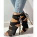36-43 Large Size Roman Women's Shoes 41 European And American Style Snake Pattern Sandals Hollow High Heels Dance Jazz_vogvips.com