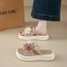 Summer Versatile Fashion Plant Flower Women's Shoes Sandals One-word Slippers Beach Cool Slippers_vogvips.com