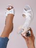 MTX Minimalist Fashion Mesh Rhinestone Peep Toe Shoes For Women Summer Large Size Side Hollow Stiletto Roman Sandals_vogvips.com