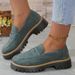 SHLIANG Woman Spring Autumn New British Style Flats Comfortable Low Heel Slip On Shoes Ladies Solid Color Platform Loafers Shoes Y0615_vogvips.com