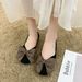 Women's Summer Korean Style New Shallow-Heel Flat Shoes With Square Toe Large Bow, Sweet Soft-Soled Loafers For Work And_vogvips.com